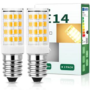 Ampoule LED E14 4W Équivalent Ampoule Frigo 40W, E14 LED Blanc Chaud 3000K Petite vis Edison, AC 220-240V, 400lm Sans Scintillement, Non Dimmable, pour Réfrigérateur, Hotte Cuisine, Lustres, Lot de 2 (SAS Helix Constructio, neuf)