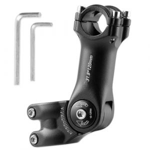 Aoreun Potence de Vélo Réglable ±60°, Potence VTT Tige de Guidon Riser 31,8 mm x120mm, Potence de Guidon en Aluminium avec Clé Hexagonale, Rehausse Guidon VTT Extender pour Vélo, Vélo de Route, BMX (JINHONG-EU, neuf)