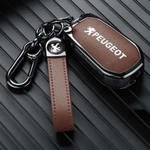 VOLBOZ Coque de Clé de Voiture pour Peugeot 308 207 301 408 508 3008 2008, Étui de Protection pour Clé de Voiture, Housse pour Clé De Voiture, Porte-ClÉS de Voiture Portable Accessoires,B Brown2 (HUIHESHANGMAODIAN, neuf)