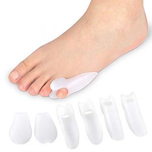 Akozon Séparateur d'orteils en gel 3 paires, Hallux Valgus Correcteur Entretoise de Protecteur de Redresseur d'orteil pour Chevauchement d'orteils Martelés, Griffe, Toe-réutilisable, Support cassé (Entatial, neuf)