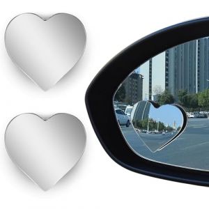 Muorruo 2 pi&egrave;ces de r&eacute;troviseurs d'angle Mort en Forme de c&oelig;ur pour Voitures, r&eacute;troviseurs lat&eacute;raux d'angle Mort, Angle r&eacute;glable, r&eacute;troviseur Convexe Grand Angle Amovible, Ajustement Universel (quancheng store, neuf)