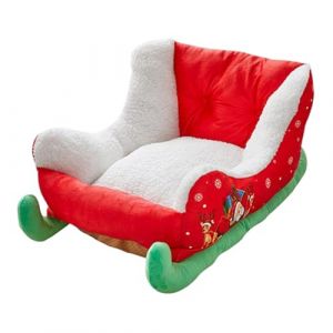 DAGLLGEW Panier de Noël pour Chien, 59, 9 x 38, 1 x 28 cm, en Peluche, Motif traîneau de Noël, nid Festif pour Animaux Compagnie, idéal pour Les fêtes, idéal pour Les Chatons, pour Les Petits Chiens. (SANGDINZasd, neuf)