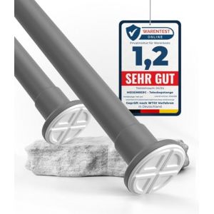 MEISENBERG Tringle Rideau Extensible – Gris Barre Rideau Sans Percage, Telescopique à Pression Réglable, Ajustable pour Penderie, Baignoire, Porte, Fenêtre, Chambre (70-120 cm) (MEISENBERG, neuf)