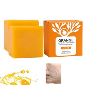 Savon Eclaircissant au Oranges,Savon Orange,Exfoliant,Naturel éclaircissant,Nettoyage En Profondeur Peau Lisse,Dissolvant De Taches Sombres Pour Le Visage Et Le Corps,Pour éclaircissant Hydratant (2) (9suYzi, neuf)
