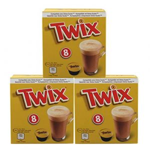 Twix Pods Lot de 3 boîtes de Poudre de Cacao, Boissons chocolatées compatibles Dolce Gusto 3 x 8 gélules (CHANNEL TOYS, neuf)