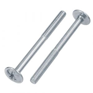 Lot de 50 vis &agrave; t&ecirc;te bomb&eacute;e M4 x 45 avec fente en croix &agrave; bride Vis &agrave; t&ecirc;te bomb&eacute;e &agrave; filetage partiel zingu&eacute; DIN 967 ISO 7380 Bouton de meuble Vis de meuble Vis de poign&eacute;e Griffee Vis de poign&eacute;e de (APM-Trade, neuf)