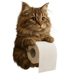 Porte-papier toilette en forme de chat 3D amusant - Support mural décoratif pour papier toilette - Rangement mural pour salle de bain et cuisine - Cadeau unique pour amoureux des chats (G) (HengLeShangMao01, neuf)