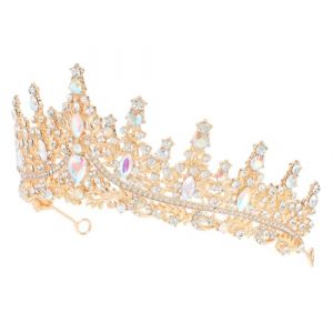 HAPINARY Couronne Accessoire Pour Cheveux Diadème Baroque De Bal Diadème De Concours Diadème En Cristal Diadème De Mariage De Reine Diadème Baroque De Princesse Couronne De Princesse (Gan Gardner, neuf)