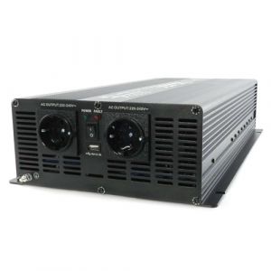 SOLARTRONICS NM 5000 Convertisseur de Tension 24V 230V Sinus modifié 5000W - 10000W Puissance de crête - Onduleur 24V à 230V convertisseur de Courant avec Prise Schuko & USB (solartronics, neuf)