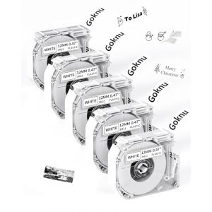 Goknu Ruban adhésif de rechange pour Brother P Touch M Tape MK221 MK221sbz MK231, M950 compatible avec Brother PT-M95 PTM95 PT-70BM PT-65 PT-90 PT-80 PT-85 Label Maker, 12 mm x 8 m Noir sur blanc (Goknu-FR, neuf)
