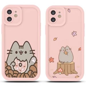 2 Pi&egrave;ces Coque pour Samsung Galaxy S20 FE/S20 Lite 6.5", Mignon Chaton Pusheen Cute Cartoon Cat Anime Motif avec TPU Silicone &Eacute;tui, Housse de Protection Antichoc Case, Feuilles (JOSS SKELTON, neuf)