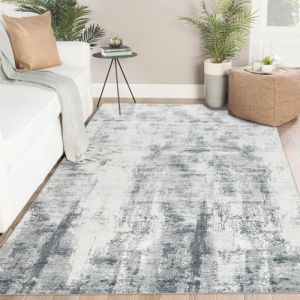Famibay Tapis Salon, 160x230cm Tapis Chambre Lavable en Machine Tapis Grande Taille Moderne Doux Antidérapant pour Salle à Manger, Cuisine, Chambre à Coucher,Gris (Pretty Decor, neuf)