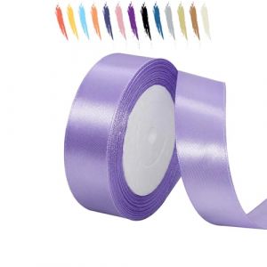 MORAINJAY 25mm Gris Violac&eacute; Ruban Satin,2.5cm Ruban Rouleau pour Emballage Cadeaux,23 M&egrave;tres Satin Ribbon Roll pour Bouquets,Ballon,Couture,N&oelig;uds,G&acirc;teau,D&eacute;coration de Mariage/Anniversaire/No&euml;l/F&ecirc;te (WN A6, neuf)