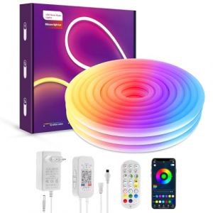 LUXONIC 3M RGBIC Neon Ruban LED, IP65 Id&eacute;al pour ruban Mural gaming Bande Led Exterieur avec Synchronisation Musicale, Bricolage, Guirlande Lumineuse N&eacute;on Pour Maison, Chambre, Jardin, F&ecirc;te (LAOSANSTORE, neuf)