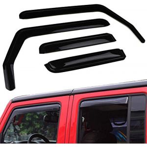 HEYCE D&eacute;flecteurs de Vent de Fen&ecirc;tre de Voiture pour Jeep Wrangler JK 2007-2017,4door, D&eacute;flecteurs de Vent de Voiture, D&eacute;flecteurs de Pluie, Accessoires de D&eacute;flecteur de Pare-Soleil (FUNFLOWERS, neuf)