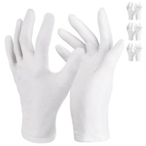 Donfri Gants en coton Blanc Neurodermite Gants de travail Mince 3 paires Gants de protection Gants hydratants pour mains s&egrave;ches, ecz&eacute;ma, beaut&eacute; (R&T Premium products, neuf)