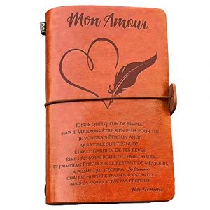 &agrave; Ma Femme Cuir Journal Cadeau Profitez de La Balade Voyage Diary Carnet de Notes de Voyage de 120 Pages, Cadeaux D'anniversaire Mariage pour Femme (&Agrave; MA FEMME-C&oelig;ur) (HiiKaa, neuf)