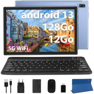 AOCWEI X900 Android 13 Tablette 10 Pouces Octa-Core Tablette, 12Go RAM + 128Go ROM (512Go TF) Support 5G WiFi |8000mAh Batterie |Caméra 8MP + 5MP |2.0Ghz |Tablettes avec Clavier et Souris-Bleu (ShiQuanDianZiShangWuYouXianGongSi, neuf)