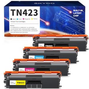 TN423 Lot de 4 toners compatibles avec Brother TN-423 TN423BK TN421 pour Brother MFC-L8690CDW DCP-L8410CDW MFC-L8900CDW HL-L8360CDW HL-L8260CDW, TN423 Noir/cyan/jaune/magenta (Skydo-EU, neuf)