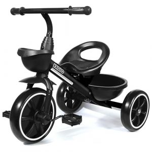 KRIDDO Tricycle Enfant 3 Ans, Vélo Enfant de 24 Mois à 5 Ans, Tricycle bébé de 2,5 à 5 Ans, Cadeau tricycles pour Tout-Petits pour Les 2-4 Ans, Noir (LFUN DIRECT, neuf)