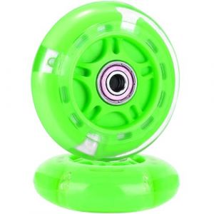 Roue de rechange pour scooter - 1 roue flash LED 80 mm - Mini Maxi Micro - Roues de rollers clignotantes - Arrière - ABEC-7 - 80 mm - Pour enfants et adolescents - Pour l'intérieur et l'extérieur - (easy Reach Sheng, neuf)