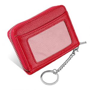 Porte carte homme, Porte monnaie homme Porte-Cartes avec Blocage RFID, 8 Porte Carte Cr&eacute;dit, Porte Carte Bancaire avec Compartiment &agrave; Billets et Poche &agrave; Monnaie, Minimaliste, rouge (HengShuiHunBengShangMaoYouXianGongSi, neuf)