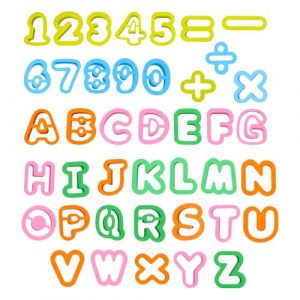 Lot de 41 emporte-pi&egrave;ces color&eacute;s en forme de lettres de l'alphabet, de chiffres math&eacute;matiques, de p&acirc;te &agrave; modeler durable, adapt&eacute; pour l'apprentissage des lettres et des chiffres (Shadow says, neuf)