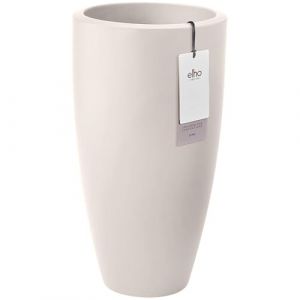 Elho June Round High 40 - Pot de Fleur - Interieur & Ext&eacute;rieur - Plastique 100% Recycl&eacute; - &Oslash; 39.0 x H 70.1 cm - Blanc/Blanc Lin (elho BV, neuf)