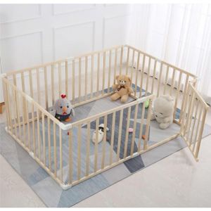 Parc pour Bébé en Bois, Grande Clôture De Jeu pour Bébé, Parc pour Centre D'activité Intérieur Extérieur pour Enfants, Barrière De Sécurité, Parc Bébé Pliable/Portable,90x90cm (GuanXM store, neuf)