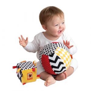 magdum SET 2 PCS Cube D'activité Bébé et Balle Bebe - Jouet Montessori Bebe 6-12 Mois - Cube A Empiler Bebe - Cube Montessori - Jeux Eveil Bebe 6 Mois - Cube Bebe - Jouet De Dentition Pour Bébé (Maluk GmbH, neuf)