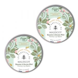 Les Abeilles de Malescot – Lot de 2 Baumes à Lèvres au Miel et à la Cire d’Abeille Française – Parfum Amande – Nourrissant & Protecteur – 100% Français & Certifié Bio (Les Abeilles de Malescot, neuf)