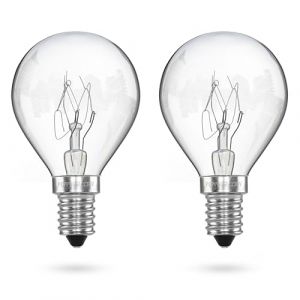 POPPSTAR Ampoule de Four E14, G45, 25W R&eacute;sistante &agrave; 300 &deg;C (2400K blanc chaud, 180lm) Lot de 2 Lampes de Four (poppstar*, neuf)