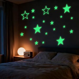DOPENSPI Lot de 27 étoiles de plafond phosphorescentes - Grandes étoiles autocollantes - Étoiles lumineuses - Amovibles dans l'obscurité - Décoration murale 3D (guizhouguanyoushangmaoyouxiangongsi, neuf)