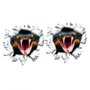 CLISPEED 2 pi&egrave;ces Sticker R&eacute;fl&eacute;chissant Serpent Cobra pour Voiture Autocollant Adh&eacute;sif et D&eacute;coratif pour Capot et Carrosserie Compatible V&eacute;hicules Vari&eacute;s (Yeahzl, neuf)