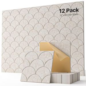 Soundsbay Lot de 12 panneaux acoustiques auto-adh&eacute;sifs en polyester pour isolation acoustique et d&eacute;coration murale 30 x 30 x 0,9 cm (Soundsbay, neuf)