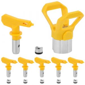 QWORK® Kit de Buse Airless pour Pistolet à Peinture Haute Pression - Modèles 515/517/519/521/523/525 - Buses Airless avec Joint d'Rmbout et Siège de Buse (shavinglikes, neuf)