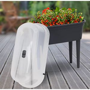 Serre surélevée avec couvercle - Ovale - 77 cm - Serre pour herbes - Serre - Jardinière pour plantes - Jardinière pour légumes - Jardinière pour légumes - Pot de fleurs - Pot de fleurs - Serre à (dynamic24, neuf)
