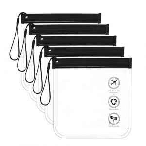5 Pi&egrave;ces Sac Culturel Transparent, 20 x 20 cm Trousse de Toilette de Voyage Avion Cabine Rangment &Eacute;tanche Cosm&eacute;tiques et Accessoires avec Poign&eacute;e pour Les Bagages &agrave; Main et Les Voyages en Avion (Xueyuyingkeji, neuf)