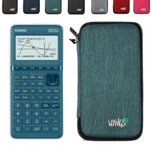 Casio Graph 25+E II avec Housse de Protection WYNGS Incluse Turquoise - Calculatrice Graphique - Pack de Base (CALCUSO, neuf)