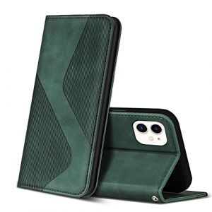 ZONNAVI Coque pour iPhone 11, Premium Étui Housse en Cuir de Protection avec [Emplacements Cartes] [Magnetique], Clapet Folio Portefeuille pour iPhone 11 (Vert) (ZONNAVI, neuf)