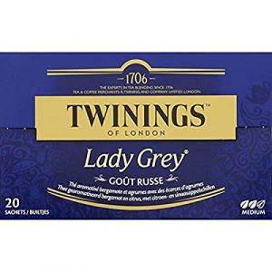 Twinings Lady Grey Thé Noir Arométisé Bergamote et Agrumes Gout Russe, 20 sachets (Le Petit Lutin, neuf)