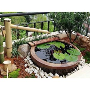 Fontaine en Bambou Exterieur Jeu D’Eau, Zen Jardin Fontaine d'eau Bambou Eau, Paysage d'eau Décoration De Jardin Japonais, 70cm Bols en Pierre Non Inclus (WT$SHOP, neuf)