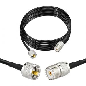 Superbat C&acirc;ble Coaxial RG58 CB PL259 SO239 3m UHF PL259 M&acirc;le vers Femelle 50 ohms Faible Perte pour Radio HAM et CB, Analyseur d'Antenne, Charge Factice, Compteur SWR (Superbat-EU, neuf)