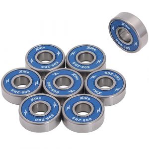 XiKe 608-2RS/608RS Roulements de skateboard 8x22x7mm, Double étanche et Acier chromé, adaptées aux planches à roulettes, longboards, trottinettes et roller en ligne droite (8 pièces, Bleu） (XIKE BEARINGS FR, neuf)