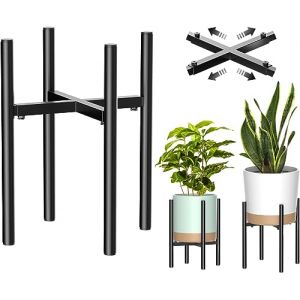 H HOMEXIN Support Plantes, Étagère Plantes en Metal dans Un Style Simple, Support Pot de Fleur Intérieur et Extérieur Largeur Réglable pour les Pots de 20-30cm(Pot Non Inclus ) (eulongteng, neuf)