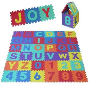 ALPIDEX Tapis Puzzle Enfants 36 Pièce Jeu Lettres Chiffres Mousse EVA Bébé Antidérapant Jeux, Couleur:Bunt (BB Sport, neuf)