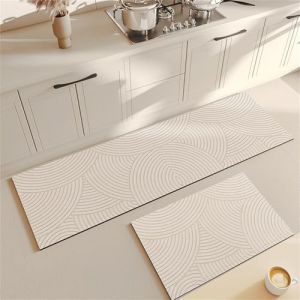 Highdi Tapis de cuisine antid&eacute;rapant lavable, design moderne, tapis de cuisine, long tapis de cuisine, tapis de couloir, pour entr&eacute;e salon, salle de bain, 60 x 120 cm, blanc) (Highdi, neuf)