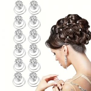 Lot de 100 pinces à cheveux en forme de spirale, strass élégants, pour mariage, fête, bal de fin d'année, accessoires pour cheveux (FengPeng Trading.LLC, neuf)
