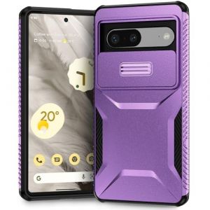 Yerebel Coque pour Pixel 7, Coque t&eacute;l&eacute;phone pour Google 7 GQML3 avec Couvercle de cam&eacute;ra Coulissant, Protection Robuste Antichoc de qualit&eacute; Militaire, antid&eacute;rapant, &Eacute;tui pour Google Pixel 7 Violet (Viodolge, neuf)