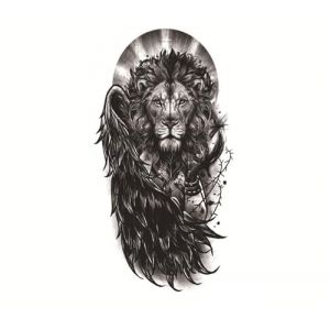 Taille: 208x95mm nouvel animal imperméable, autocollant de tatouage de totem de tête de tigre de tatouage d'ange de fleur(005) (CAOHCTTDDHJ, neuf)